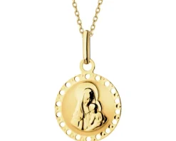 Złota zawieszka - medalik Matka Boska