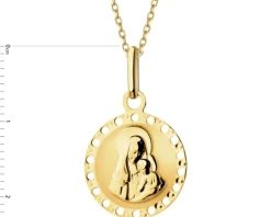 Złota zawieszka - medalik Matka Boska