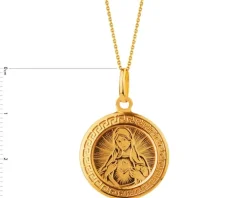 Złota zawieszka - medalik Matka Boska