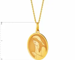Złota zawieszka - medalik Matka Boska