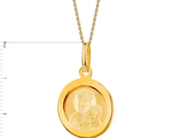 Złota zawieszka - medalik Matka Boska Częstochowska