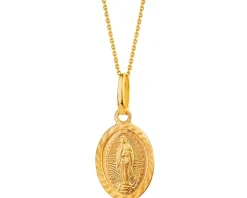 Złota zawieszka - medalik Matka Boska