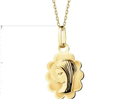 Złota zawieszka - medalik Matka Boska