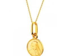 Złota zawieszka - medalik Matka Boska