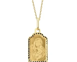 Złota zawieszka - medalik Matka Boska