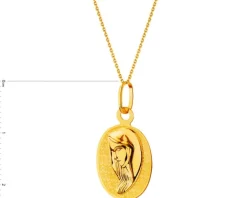 Złota zawieszka - medalik Matka Boska