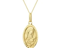 Złota zawieszka - medalik Matka Boska