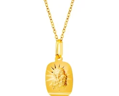 Złota zawieszka - medalik Matka Boska Częstochowska