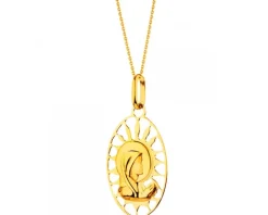 Złota zawieszka - medalik Matka Boska