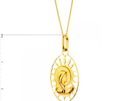 Złota zawieszka - medalik Matka Boska