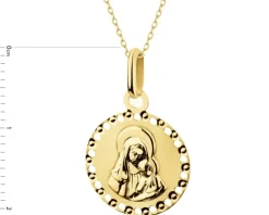 Złota zawieszka - medalik Matka Boska