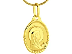 Złota zawieszka - medalik Matka Boska
