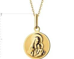 Złota zawieszka - medalik Matka Boska
