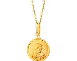 Złota zawieszka - medalik Matka Boska