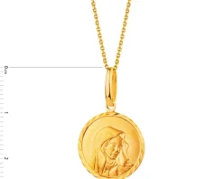 Złota zawieszka - medalik Matka Boska