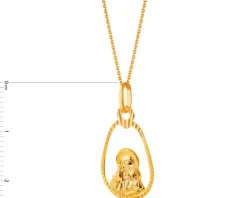 Złota zawieszka - medalik Matka Boska