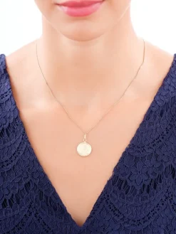 Złota zawieszka - medalik św. Krzysztof z dzieciątkiem Jezus