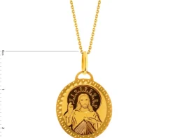 Złota zawieszka - medalik z wizerunkiem Chrystusa