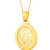 Złota zawieszka - medalik z wizerunkiem Chrystusa