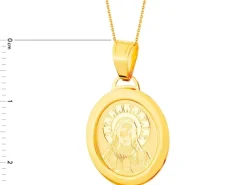 Złota zawieszka - medalik z wizerunkiem Chrystusa
