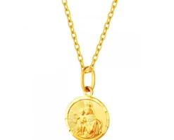 Złota zawieszka - medalik z wizerunkiem Chrystusa