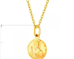 Złota zawieszka - medalik z wizerunkiem Chrystusa