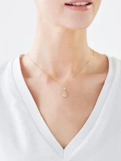 Złota zawieszka - medalik z wizerunkiem Chrystusa