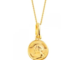 Złota zawieszka - medalik z wizerunkiem Chrystusa