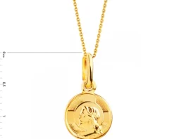 Złota zawieszka - medalik z wizerunkiem Chrystusa