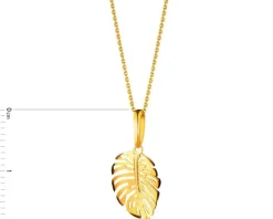 Złota zawieszka - monstera