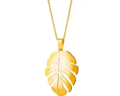 Złota zawieszka  - monstera