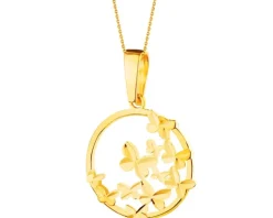 Złota zawieszka - motyle