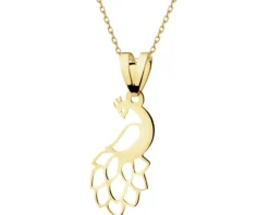 Złota zawieszka - paw