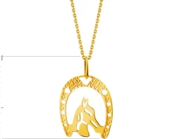 Złota zawieszka - podkowa