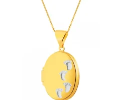 Złota zawieszka - puzderko - stópki