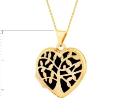 Złota zawieszka - puzderko - serce, drzewko
