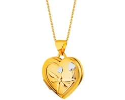 Złota zawieszka - puzderko - serca, ważka, Together forever