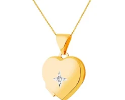 Złota zawieszka - puzderko - serce