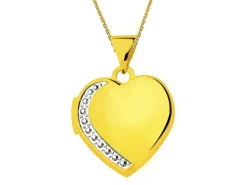 Złota zawieszka - puzderko - serce