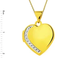 Złota zawieszka - puzderko - serce