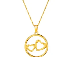 Złota zawieszka - serca