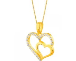 Złota zawieszka - serca