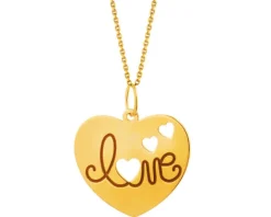 Złota zawieszka - serca, love
