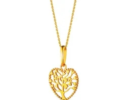 Złota zawieszka - serce, drzewko
