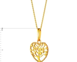 Złota zawieszka - serce, drzewko