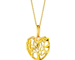Złota zawieszka - serce, drzewko