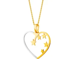 Złota zawieszka - serce, gwiazdy