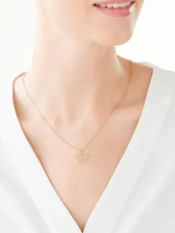 Złota zawieszka - serce, liście