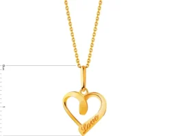 Złota zawieszka - serce, love