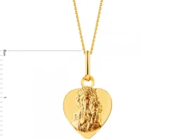 Złota zawieszka - serce, medalik Matka Boska Częstochowska